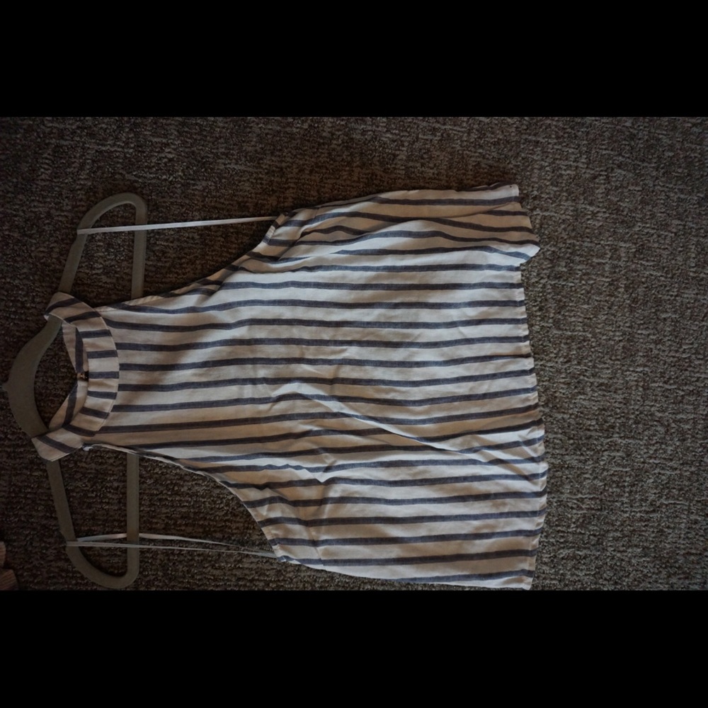 High Necked Striped Tank